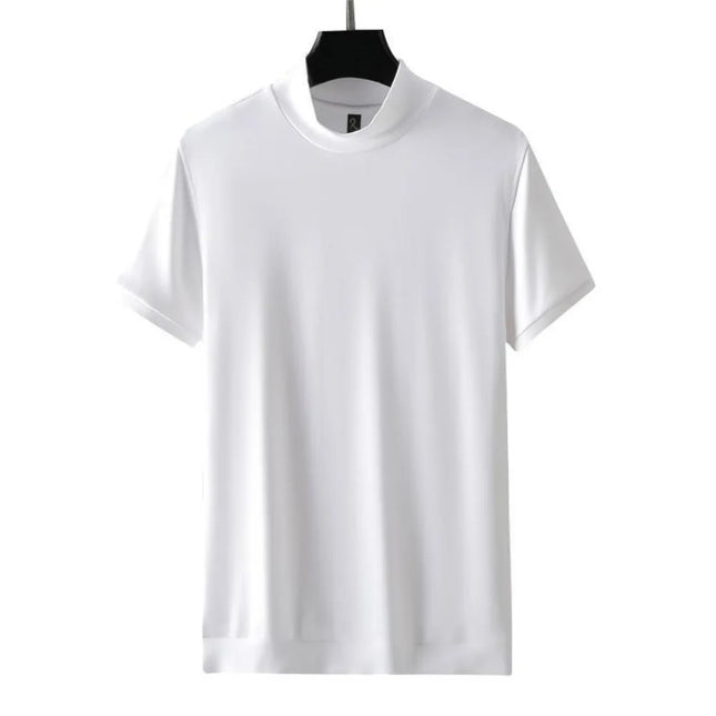 Klassisk Y2K Turtleneck T-skjorte for Herre – Kortermet Streetwear i Myk Modal