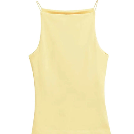 Halter Tank Top til Dame – Enkel Camitopp med Tynne Stropper