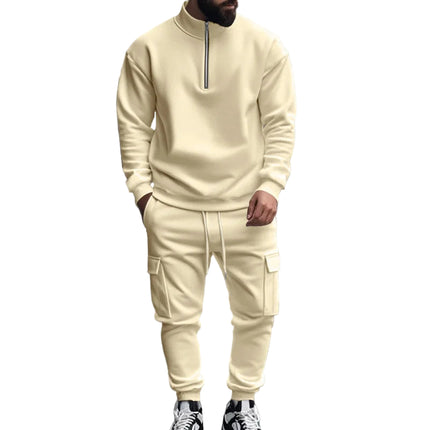 Herre Joggedress – Semi-zip Genser & Fleecebukse | Slim Fit & Komfortabel Vinterstil