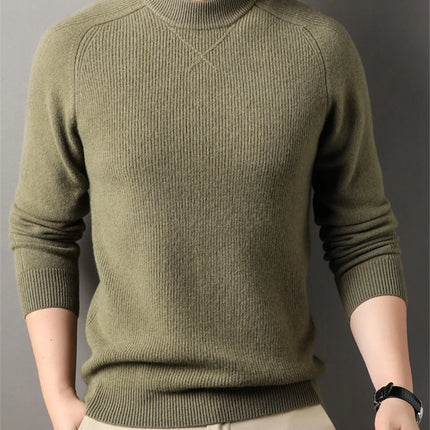 Luksuriøs Ullgenser for Herre – Vintergenser med Lange Ermer i Strikket Design (2024)