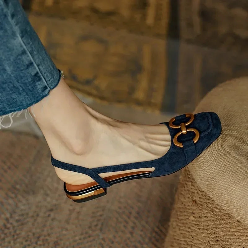 Elegante Damesandaler – Komfortable Slip-On med Lav Hæl