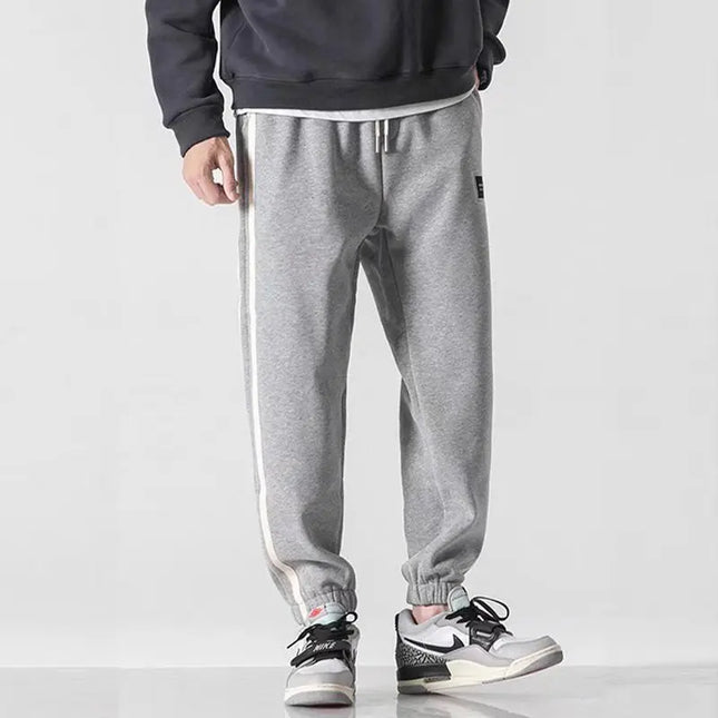 Herre Joggebukse med Sidelinjer – Komfortabel & Sporty | Casual Sweatpants med Elastisk Liv