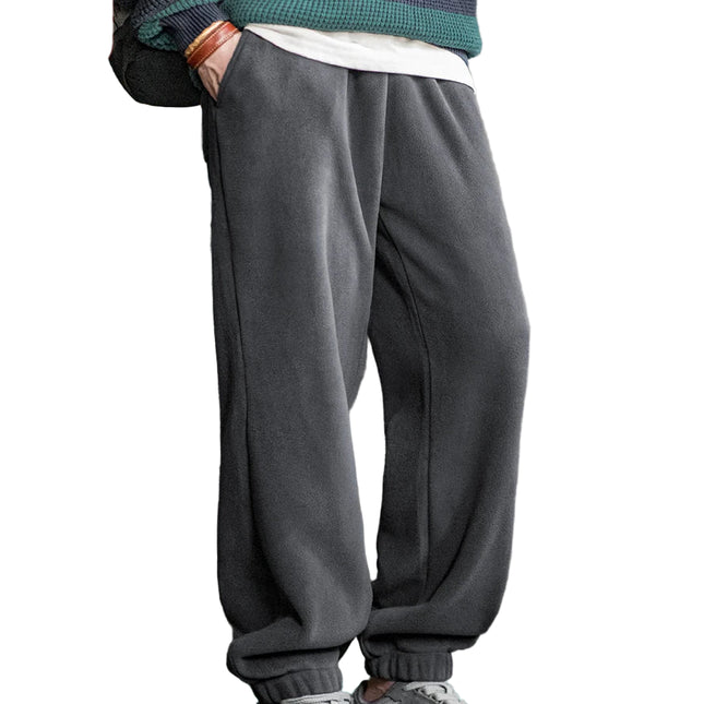 Varme Fleece Joggebukser for Menn – Myke og Forede Bukser med Elastisk Liv | Komfortable og Tykke Vinterbukser