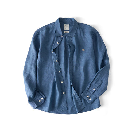 Linskjorte til Herre – Vasket Lin/Hamp, Langermet & Avslappet Vintage Sommerstil