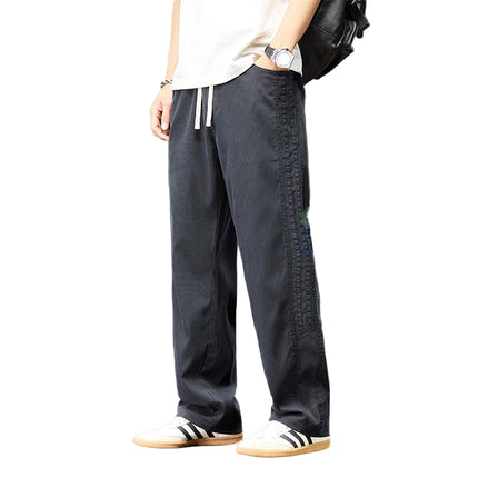 Sommerbukser for Herre i Lyocell – Løse, Vide Joggebukser med Elastisk Midje (opp til 5XL)