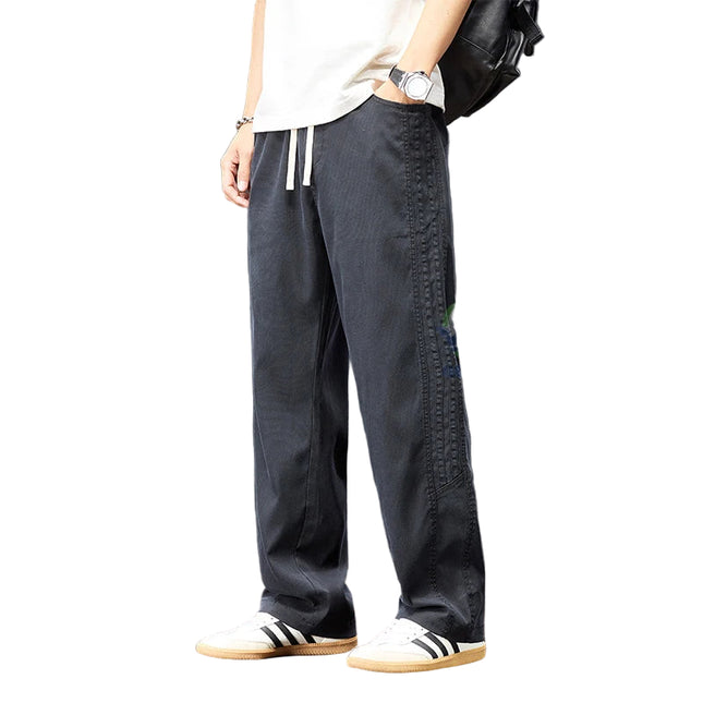 Sommerbukser for Herre i Lyocell – Løse, Vide Joggebukser med Elastisk Midje (opp til 5XL)