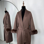 Lang kaffebrun frakk / S