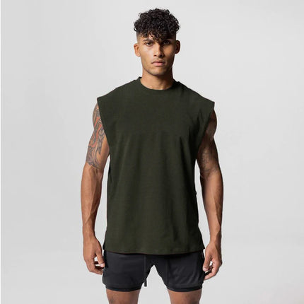 Sommer Singlet med Åpen Side – Mesh Treningstopp uten Ermer for Herre