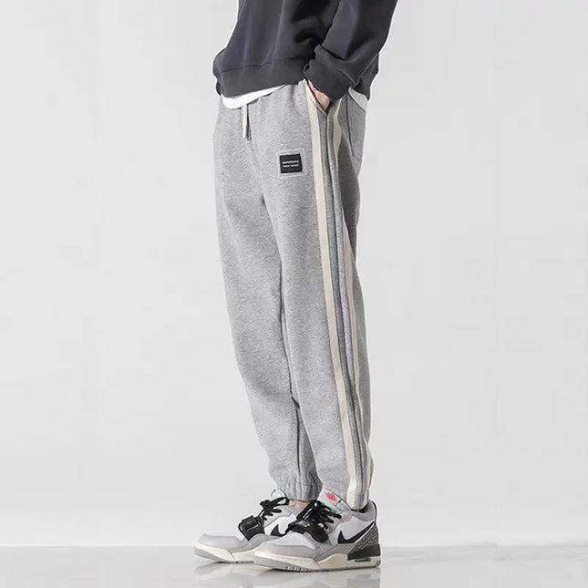 Herre Joggebukse med Sidelinjer – Komfortabel & Sporty | Casual Sweatpants med Elastisk Liv