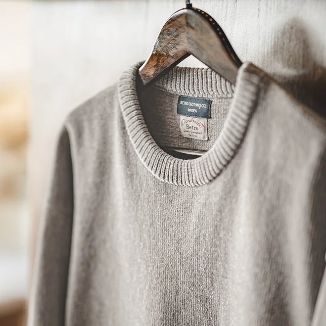 Herre Genser i Myk Chenille – Rund Hals, Ensfarget & Varm Strikkegenser | Høst & Vinter