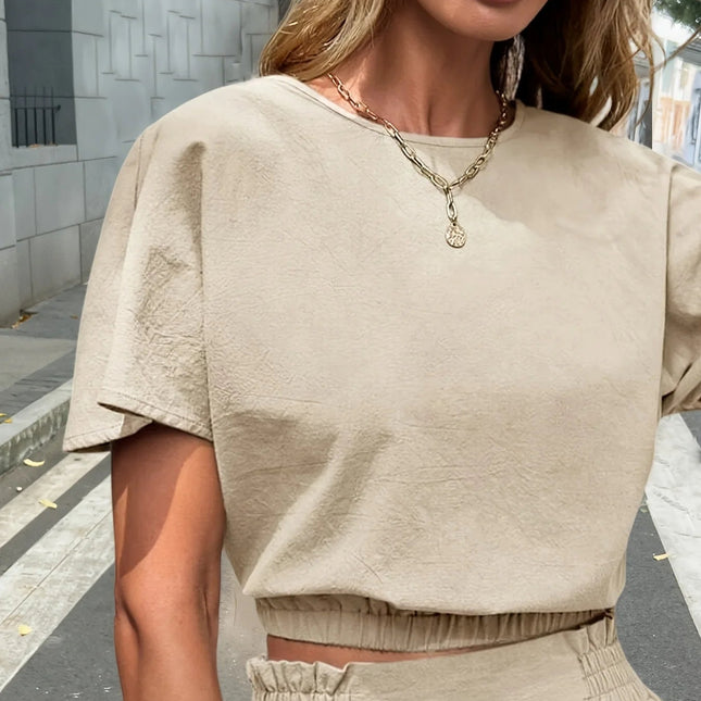 2-delt Sommerset for Kvinner – Løs T-skjorte & Komfortable Shorts