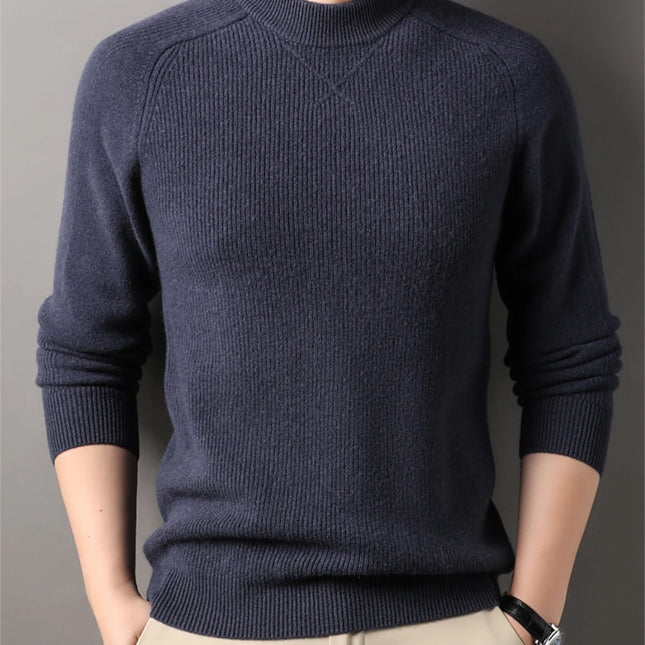 Luksuriøs Ullgenser for Herre – Vintergenser med Lange Ermer i Strikket Design (2024)