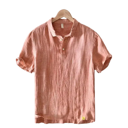 Kortermet Linskjorte til Herre – 100% Lin, Lett & Pustende (M–3XL)
