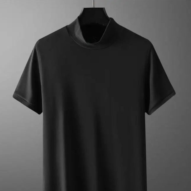 Klassisk Y2K Turtleneck T-skjorte for Herre – Kortermet Streetwear i Myk Modal