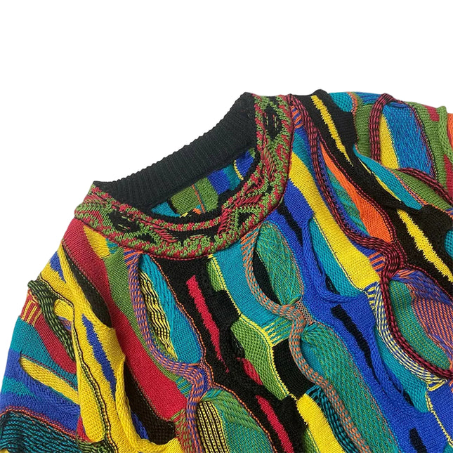 Fargerik Strikkegenser for Menn – Etno-inspirert Design med Striper | Myk, Trendy og Unik Pullover til Høst og Vinter