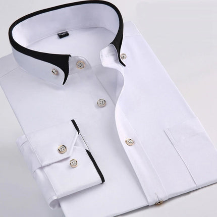 Formell Herreskjorte med Lange Ermer – Perfekt for Bryllup og Fest, Tilgjengelig i Store Størrelser (Opp til 14XL)