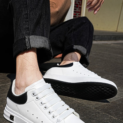 Herresneakers med Skjult 6 cm Løft – Tidløs Stil i Hvit eller Svart (Str. 37–46)