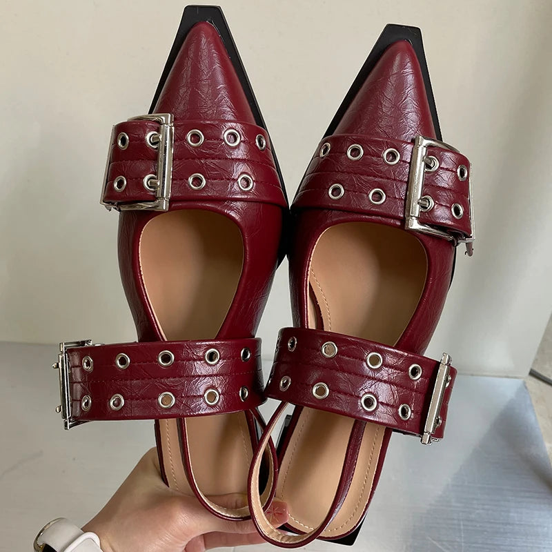 Elegante Slingback Flats med Spenne – Komfort og Stil for Damer