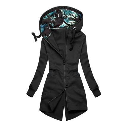 Dame Vinterjakke i Kordfløyel – Fylt med Bomull, Glidelås & Ståkrage | Varm & Elegant Høst/Vinter