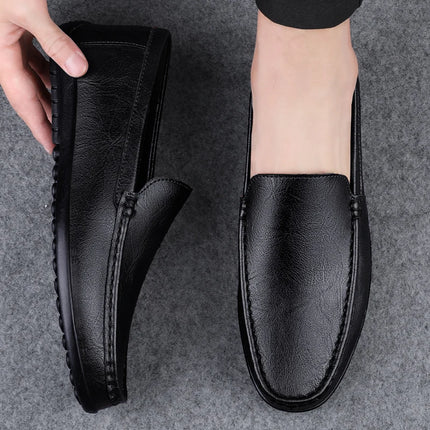 Herre Loafers i Ekte Skinn – Handgefertigte Slip-on-Mokassiner mit Myk Såle