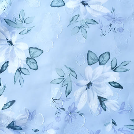 Lang Chiffon Kjole med Blomster – Vårens Elegante V-utringede Kjole med Markert Midje