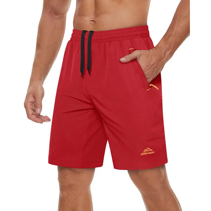 Hurtigtørkende Treningsshorts for Herre – Sommershorts med Glidelåslommer til Løping, Gym og Tur