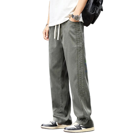 Sommerbukser for Herre i Lyocell – Løse, Vide Joggebukser med Elastisk Midje (opp til 5XL)