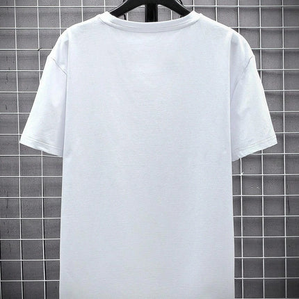 Oversized T-skjorte for Herre – Streetwear i Bomull med Print, Kort Erm og Løs Passform