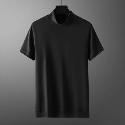 Klassisk Y2K Turtleneck T-skjorte for Herre – Kortermet Streetwear i Myk Modal