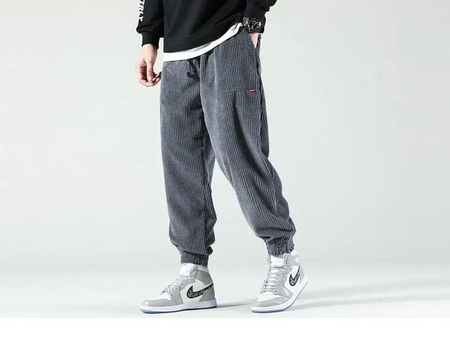 Trendy Cordfløyelsbukser for Herre – Løse og Komfortable Bukser til Høst og Vinter