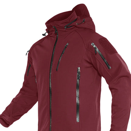 Softshell Jakke med Hette – Vanntett & Vindtett | Varm Fleecefôret Herrejakke til Tur & Hverdag