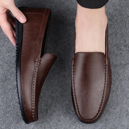 Herre Loafers i Ekte Skinn – Handgefertigte Slip-on-Mokassiner mit Myk Såle