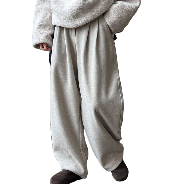 Vinterbukser for Kvinner i Ullblanding – Tykk, Høytlivsmodell med Vide Ben | Klassisk og Varm Bukse i Vintage Stil