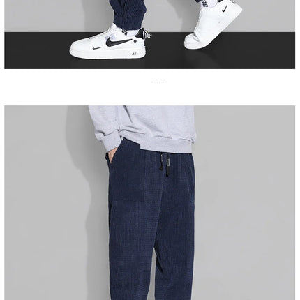 Trendy Cordfløyelsbukser for Herre – Løse og Komfortable Bukser til Høst og Vinter