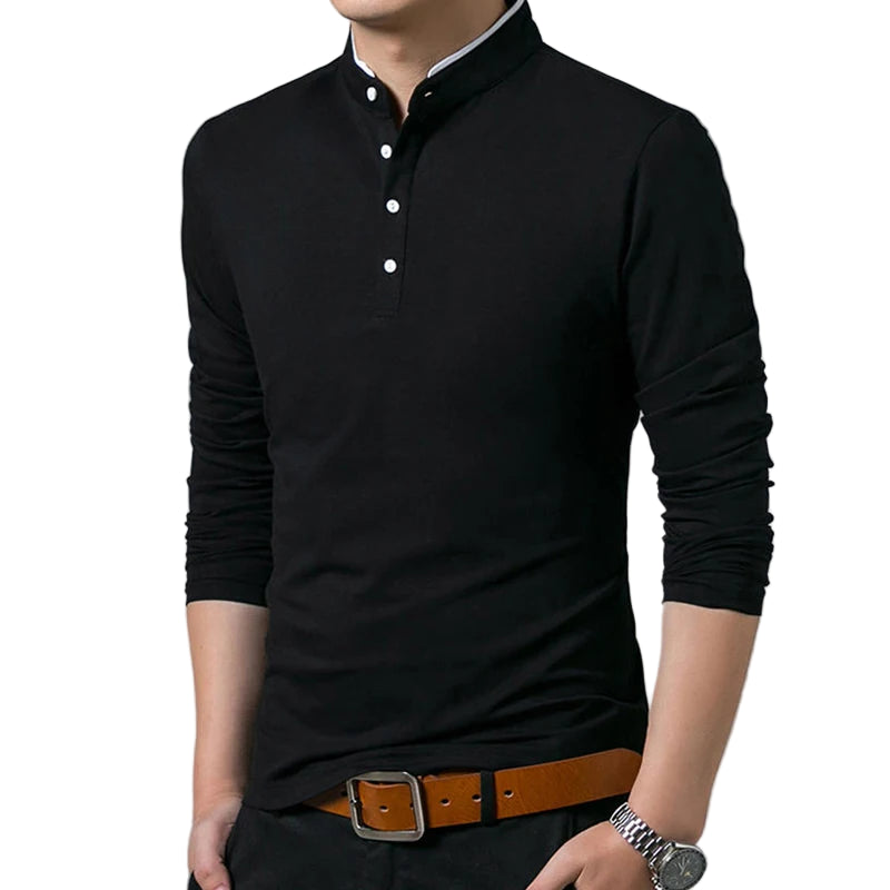 Herre Polo T-skjorte – Langermet, Pustende & Komfortabel | Business Casual & Sommer