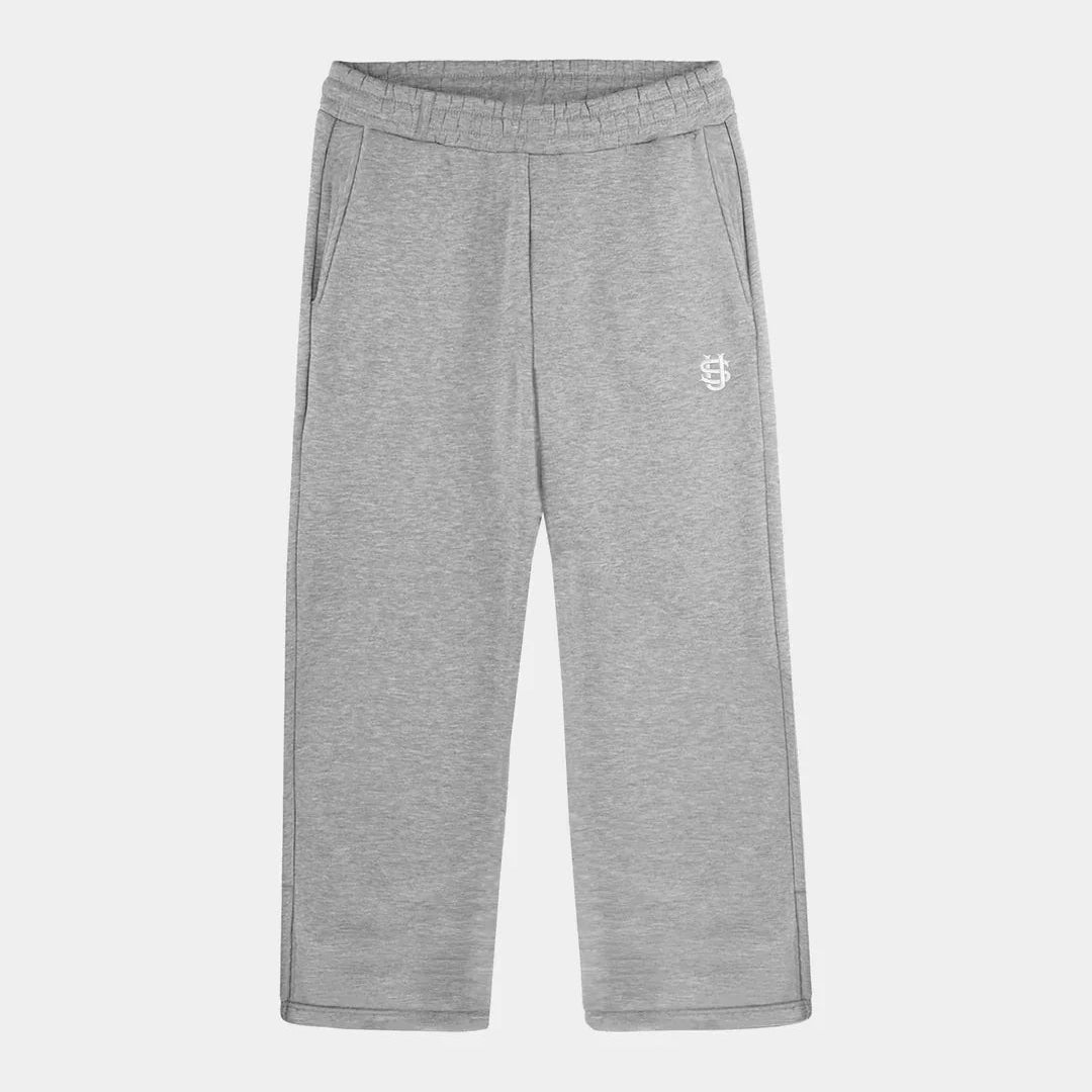 Y2K Joggebukse – Grå Brodert Streetwear | Unisex Retro Hip Hop Sweatpants