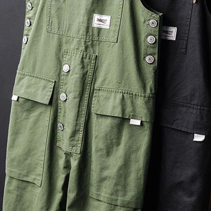 Retro Arbeidsoverall for Herre – Løs Passform i Khaki, Trendy Streetwear-Stil (2024 Nyhet)