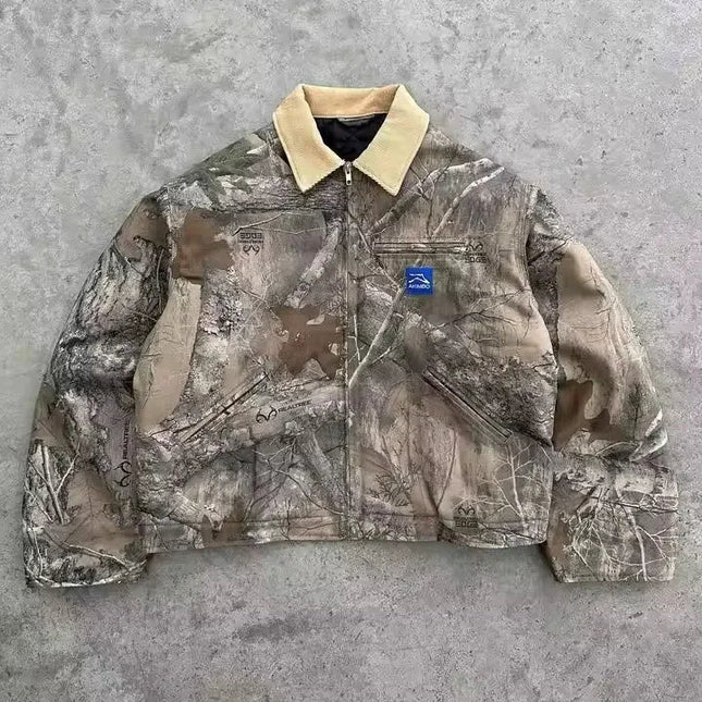 Y2K Skinnjakke for Menn – Retro Brodert Streetwear Jakke | Hip Hop-Inspirert Motorsykkeljakke med Glidelås