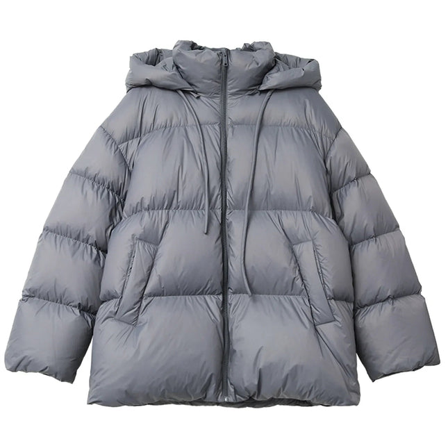 Dunjakke for Dame – 90% Hvit Andedun | Løs, Lett og Varm Hettejakke til Høst & Vinter 2024