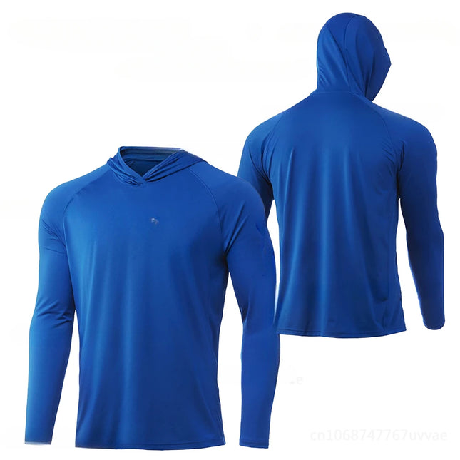 Fiskehettegenser for Menn – Pustende UV-beskyttelse til Sommer og Utendørsbruk | Langermet Angler Hoodie for Sport og Friluft