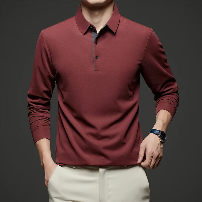 Herre Langermet Polo – Business Casual, Komfortabel & Allsidig