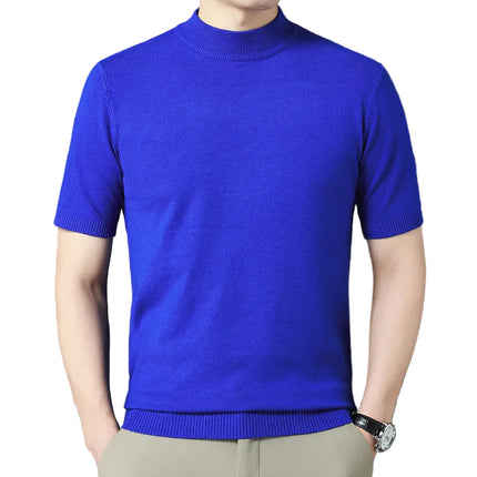 Kortermet Tynn Strikkegenser for Menn – Halvhøy Hals | Elegant og Pustende Genser i Flere Farger