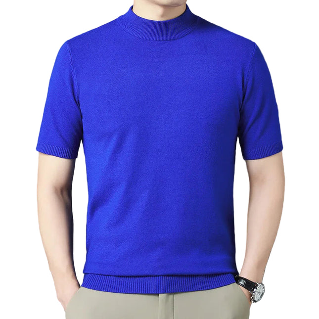 Kortermet Tynn Strikkegenser for Menn – Halvhøy Hals | Elegant og Pustende Genser i Flere Farger
