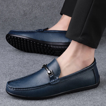 Herre Loafers i Ekte Skinn – Handgefertigte Slip-on-Mokassiner mit Myk Såle
