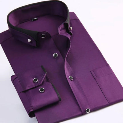 Formell Herreskjorte med Lange Ermer – Perfekt for Bryllup og Fest, Tilgjengelig i Store Størrelser (Opp til 14XL)