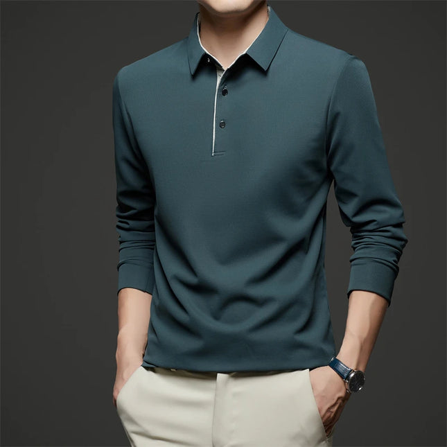 Herre Langermet Polo – Business Casual, Komfortabel & Allsidig