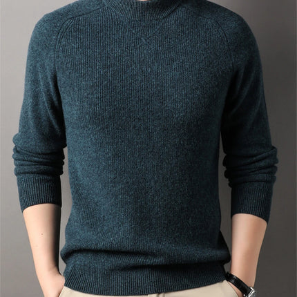 Luksuriøs Ullgenser for Herre – Vintergenser med Lange Ermer i Strikket Design (2024)