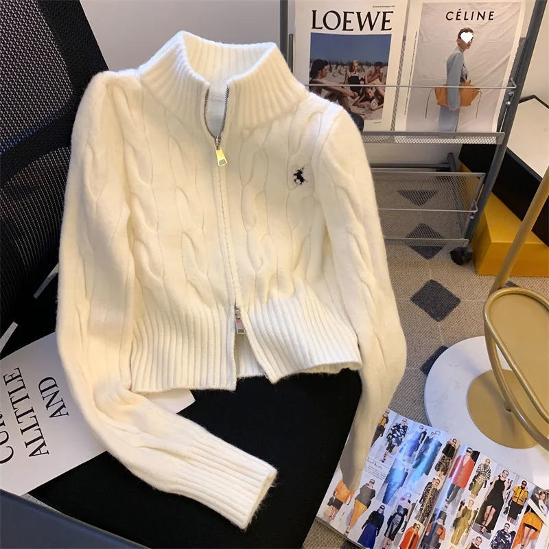 Løs, varm strikkecardigan – langermet jakke i myk strikk (høst/vinter)