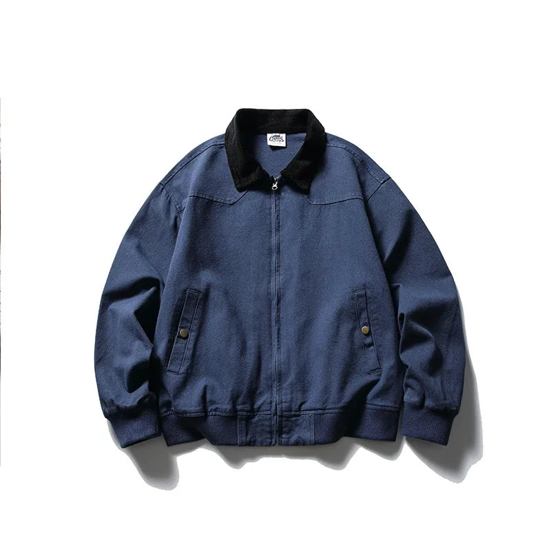 Unisex Vintage Bomberjakke – Løs Cargo Streetwear Jakke for Menn og Kvinner | Urban Cityboy Stil til Vår og Høst