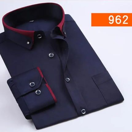 Formell Herreskjorte med Lange Ermer – Perfekt for Bryllup og Fest, Tilgjengelig i Store Størrelser (Opp til 14XL)